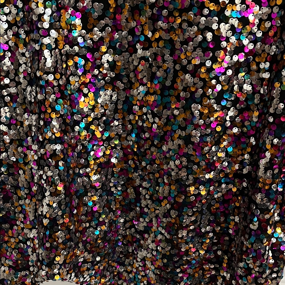 INC International Concepts Sequin Top - Black and Multicolor - Picture 3 of 9